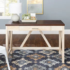 Paradise Hill A-Frame Writing Desk with Center Drawer – MDF & Laminate