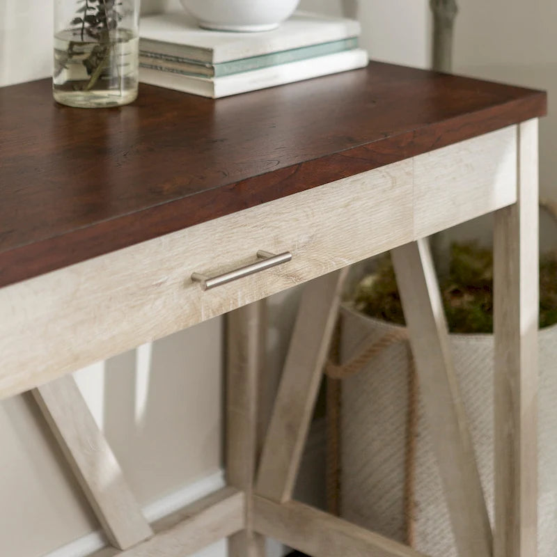 Paradise Hill A-Frame Writing Desk with Center Drawer – MDF & Laminate