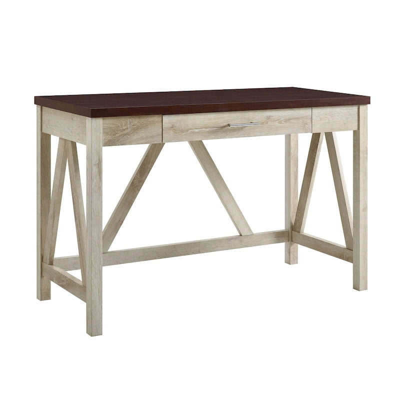 Paradise Hill A-Frame Writing Desk with Center Drawer – MDF & Laminate