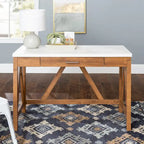 Paradise Hill A-Frame Writing Desk with Center Drawer – MDF & Laminate
