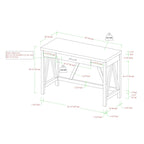 Paradise Hill A-Frame Writing Desk with Center Drawer – MDF & Laminate