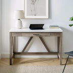 Paradise Hill A-Frame Writing Desk with Center Drawer – MDF & Laminate