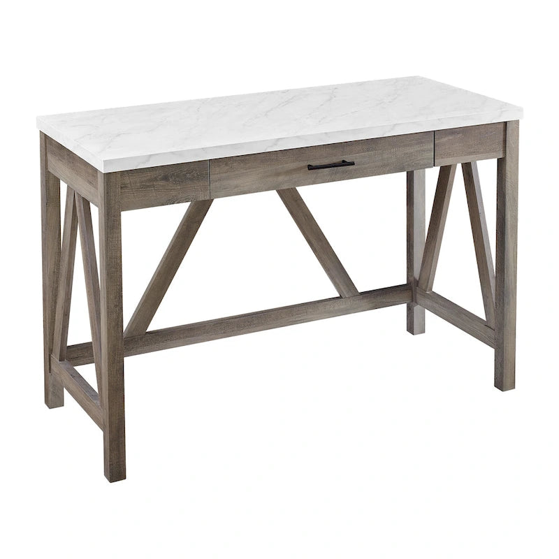 Paradise Hill A-Frame Writing Desk with Center Drawer – MDF & Laminate