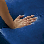 Square Arm Velvet Loveseat with Jeweled buttons and 2 Pillows