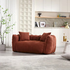 Modern 65-Inch Chenille Tufted Loveseat Accent Chair with High-Resilience Foam