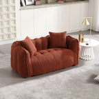 Modern 65-Inch Chenille Tufted Loveseat Accent Chair with High-Resilience Foam