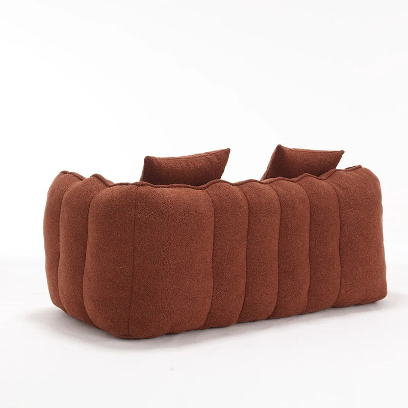 Modern 65-Inch Chenille Tufted Loveseat Accent Chair with High-Resilience Foam
