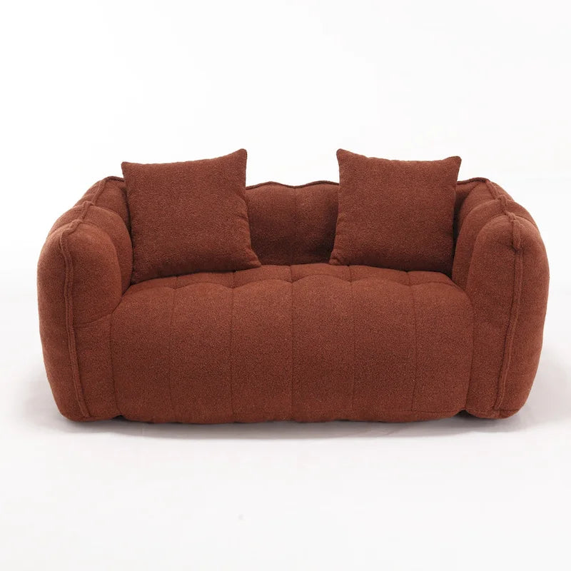 Modern 65-Inch Chenille Tufted Loveseat Accent Chair with High-Resilience Foam