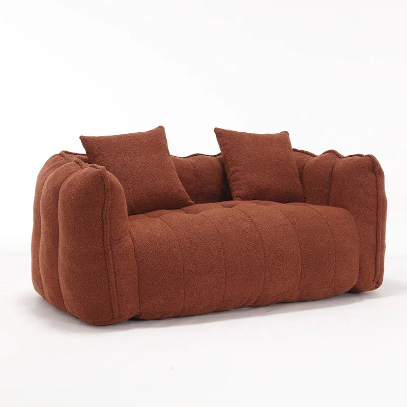 Modern 65-Inch Chenille Tufted Loveseat Accent Chair with High-Resilience Foam