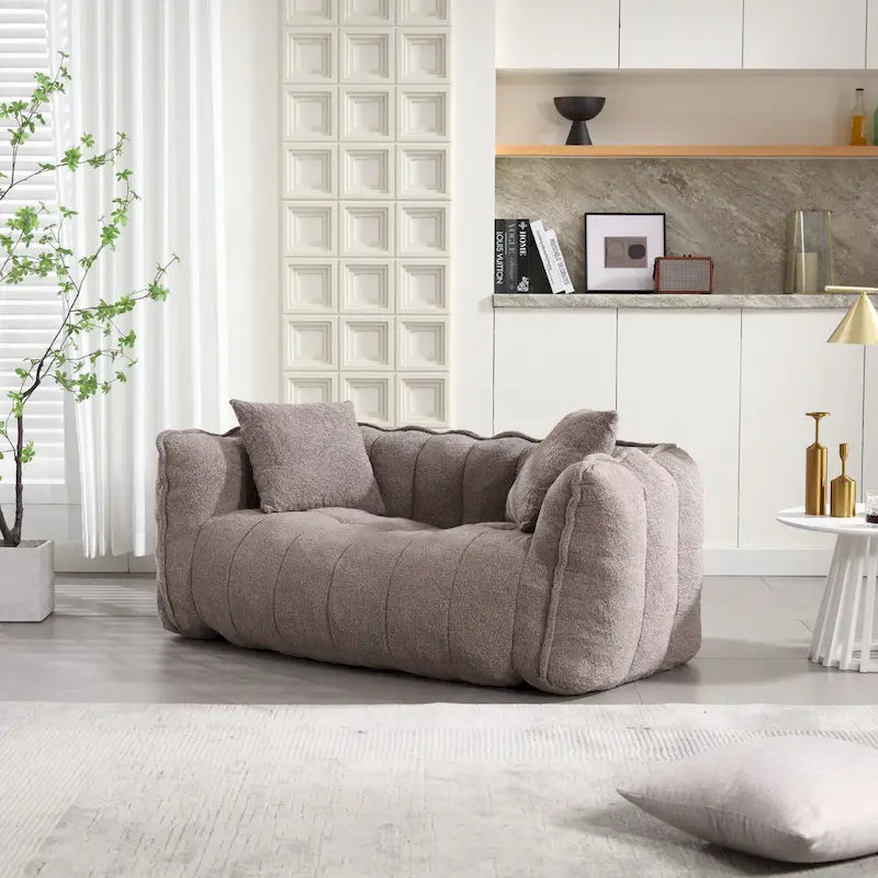 Modern 65-Inch Chenille Tufted Loveseat Accent Chair with High-Resilience Foam