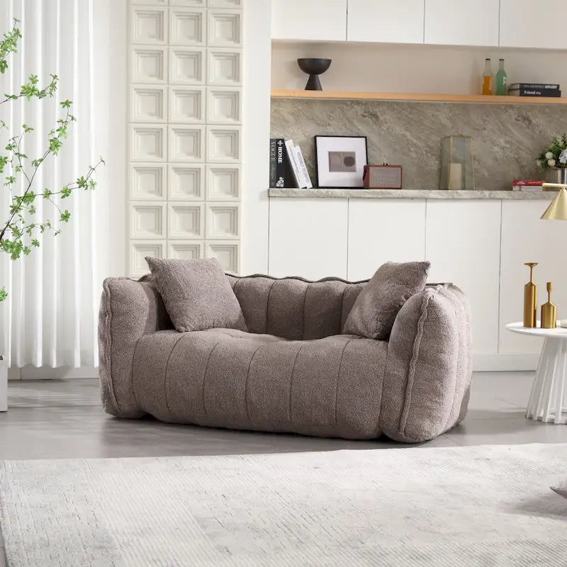 Modern 65-Inch Chenille Tufted Loveseat Accent Chair with High-Resilience Foam