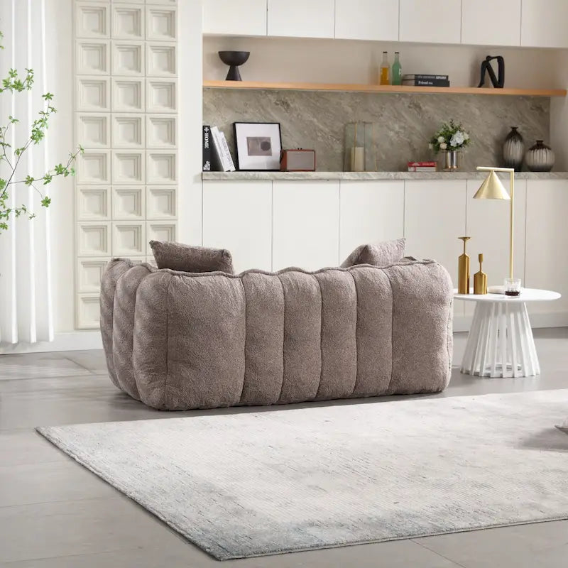 Modern 65-Inch Chenille Tufted Loveseat Accent Chair with High-Resilience Foam