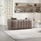 Modern 65-Inch Chenille Tufted Loveseat Accent Chair with High-Resilience Foam
