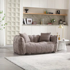 Modern 65-Inch Chenille Tufted Loveseat Accent Chair with High-Resilience Foam