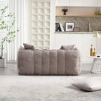 Modern 65-Inch Chenille Tufted Loveseat Accent Chair with High-Resilience Foam