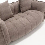 Modern 65-Inch Chenille Tufted Loveseat Accent Chair with High-Resilience Foam
