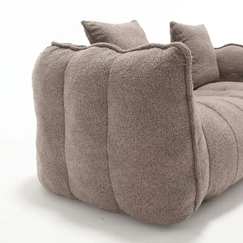 Modern 65-Inch Chenille Tufted Loveseat Accent Chair with High-Resilience Foam