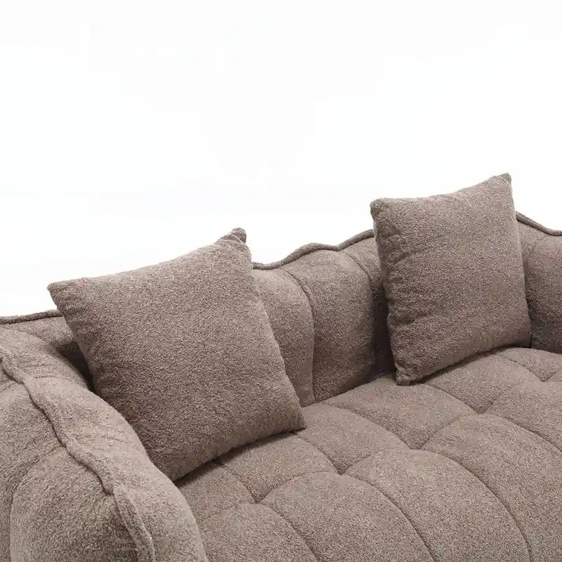 Modern 65-Inch Chenille Tufted Loveseat Accent Chair with High-Resilience Foam