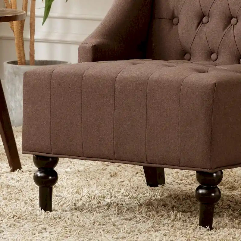 Wingback Chair with Solid Wood Frame, Mid-Century Modern Chair, Accent Chair Extra-Thick Backrest
