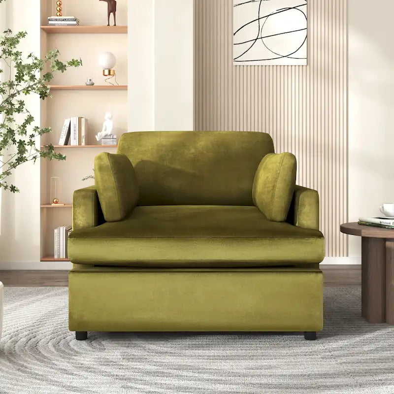 Oversized Accent Chair with Padded Armrests & Plywood Frame – 3 Colors, 220 lb Capacity