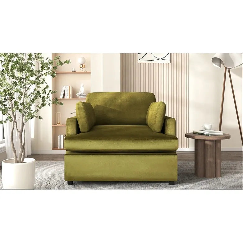 Oversized Accent Chair with Padded Armrests & Plywood Frame – 3 Colors, 220 lb Capacity