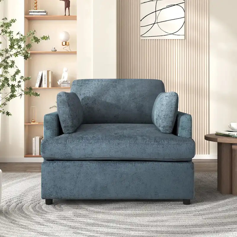 Oversized Accent Chair with Padded Armrests & Plywood Frame – 3 Colors, 220 lb Capacity