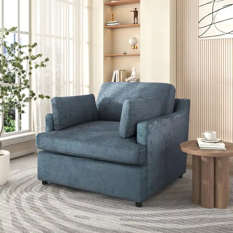 Oversized Accent Chair with Padded Armrests & Plywood Frame – 3 Colors, 220 lb Capacity