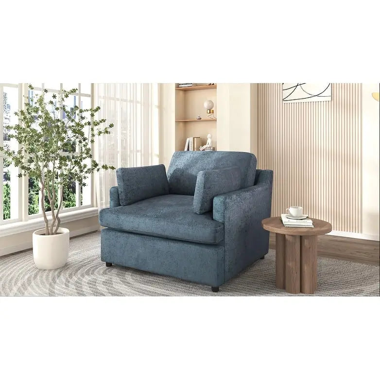 Oversized Accent Chair with Padded Armrests & Plywood Frame – 3 Colors, 220 lb Capacity