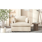 Oversized Accent Chair with Padded Armrests & Plywood Frame – 3 Colors, 220 lb Capacity