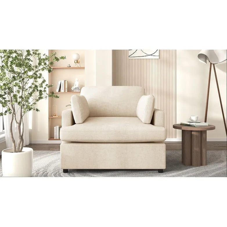 Oversized Accent Chair with Padded Armrests & Plywood Frame – 3 Colors, 220 lb Capacity