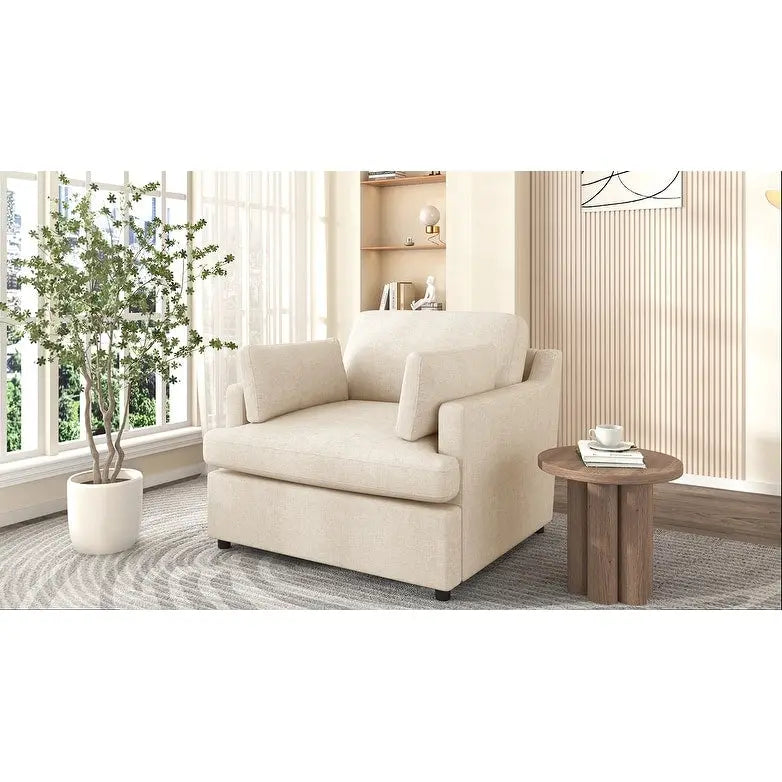 Oversized Accent Chair with Padded Armrests & Plywood Frame – 3 Colors, 220 lb Capacity
