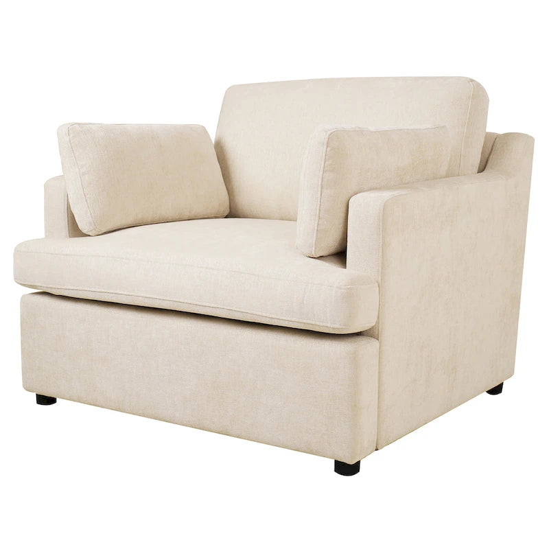 Oversized Accent Chair with Padded Armrests & Plywood Frame – 3 Colors, 220 lb Capacity