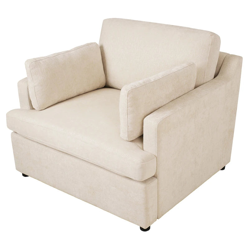 Oversized Accent Chair with Padded Armrests & Plywood Frame – 3 Colors, 220 lb Capacity