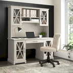 Lennox 60W Farmhouse Hutch for Desk and Buffet Cabinet – Coastal Style, 1-Year Warranty