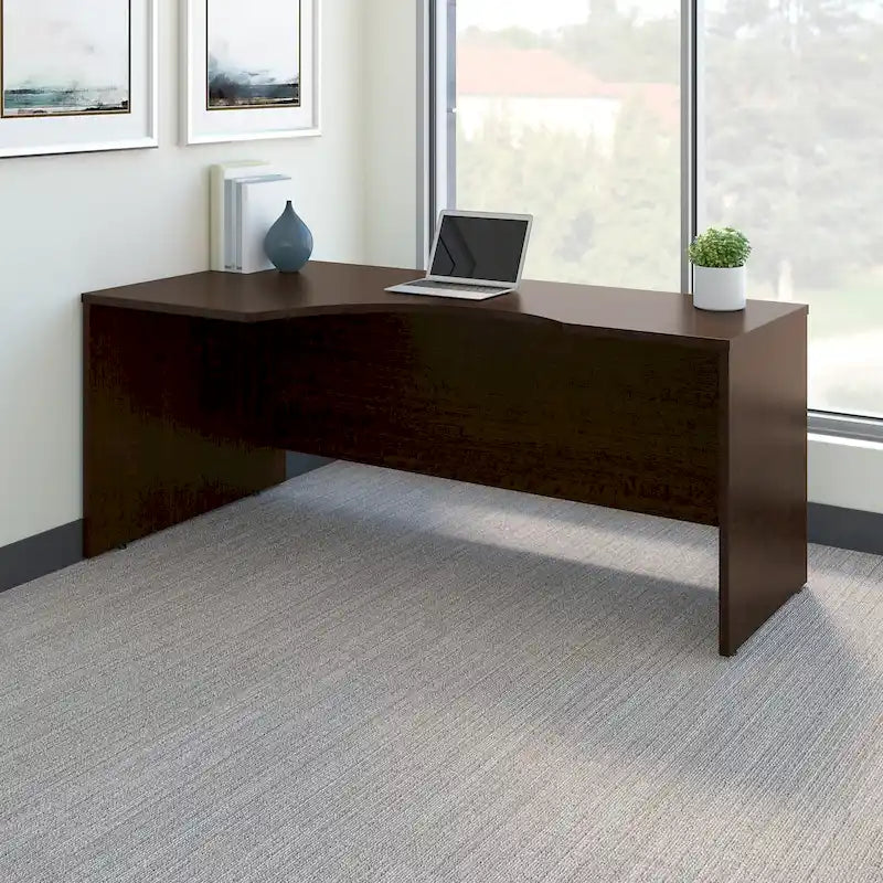 72W Left-Handed L-Shaped Corner Desk – Commercial Grade with Wire Management, 10-Year Warranty