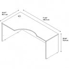 72W Left-Handed L-Shaped Corner Desk – Commercial Grade with Wire Management, 10-Year Warranty