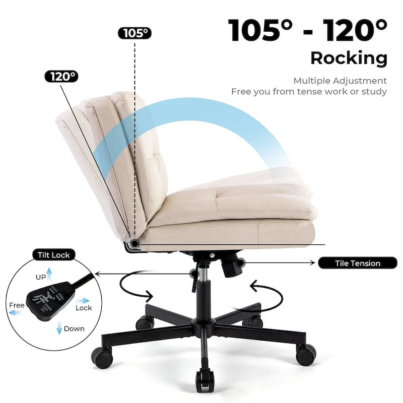 Larger Size 360 Swivel Home Office Chair with Wheels