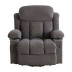 Grey Electric Power Lift Recliner with Heat, Massage, USB Port & Side Pockets