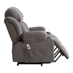 Grey Electric Power Lift Recliner with Heat, Massage, USB Port & Side Pockets