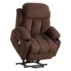 Grey Electric Power Lift Recliner with Heat, Massage, USB Port & Side Pockets
