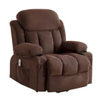 Grey Electric Power Lift Recliner with Heat, Massage, USB Port & Side Pockets