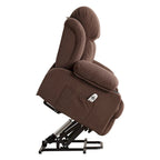 Grey Electric Power Lift Recliner with Heat, Massage, USB Port & Side Pockets