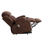 Grey Electric Power Lift Recliner with Heat, Massage, USB Port & Side Pockets