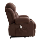 Grey Electric Power Lift Recliner with Heat, Massage, USB Port & Side Pockets