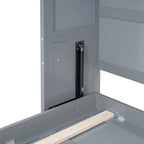 Gray Queen Size Multifunction Murphy Bed with Top Cabinets – Space-Saving Wall Bed