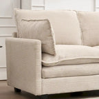 102 Velvet U-Shaped Sectional Sofa with Ottoman & Lumbar Pillows