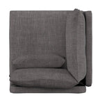 Modular Mid-Century Corner Chair – Grey Linen, Oak Legs, 2 Back Cushions & Accent Pillow