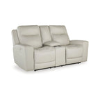 Power Reclining Loveseat with Console, USB Port & Adjustable Headrest – 79W x 42D x 43H