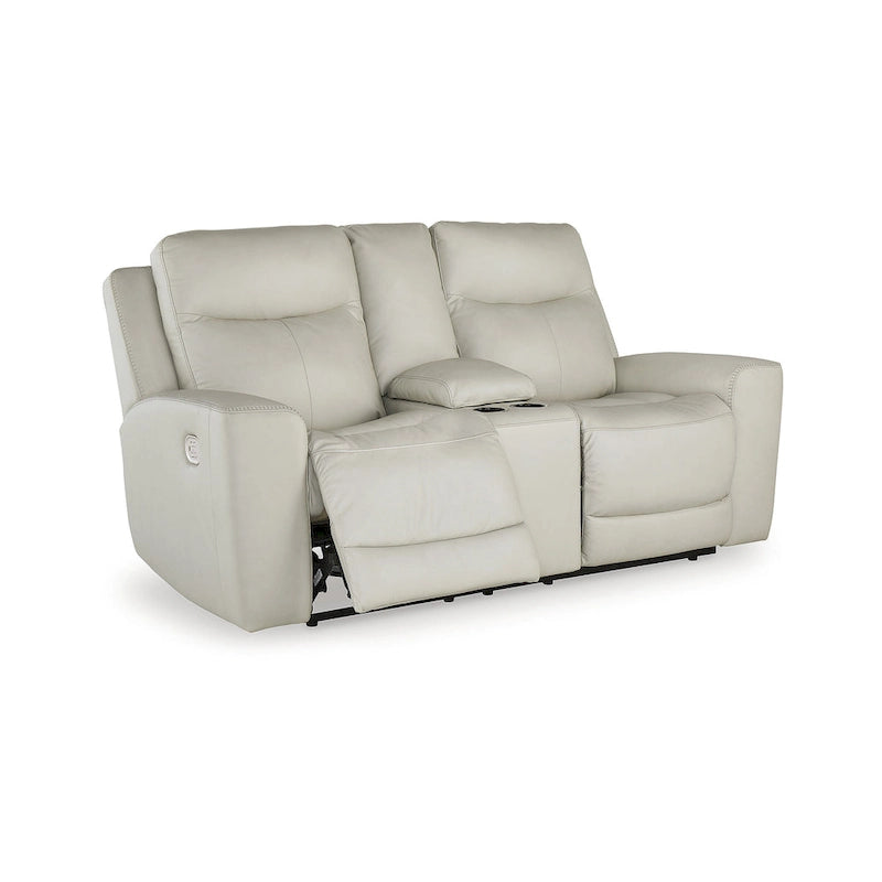 Power Reclining Loveseat with Console, USB Port & Adjustable Headrest – 79W x 42D x 43H