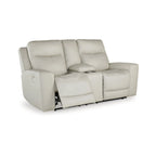 Power Reclining Loveseat with Console, USB Port & Adjustable Headrest – 79W x 42D x 43H